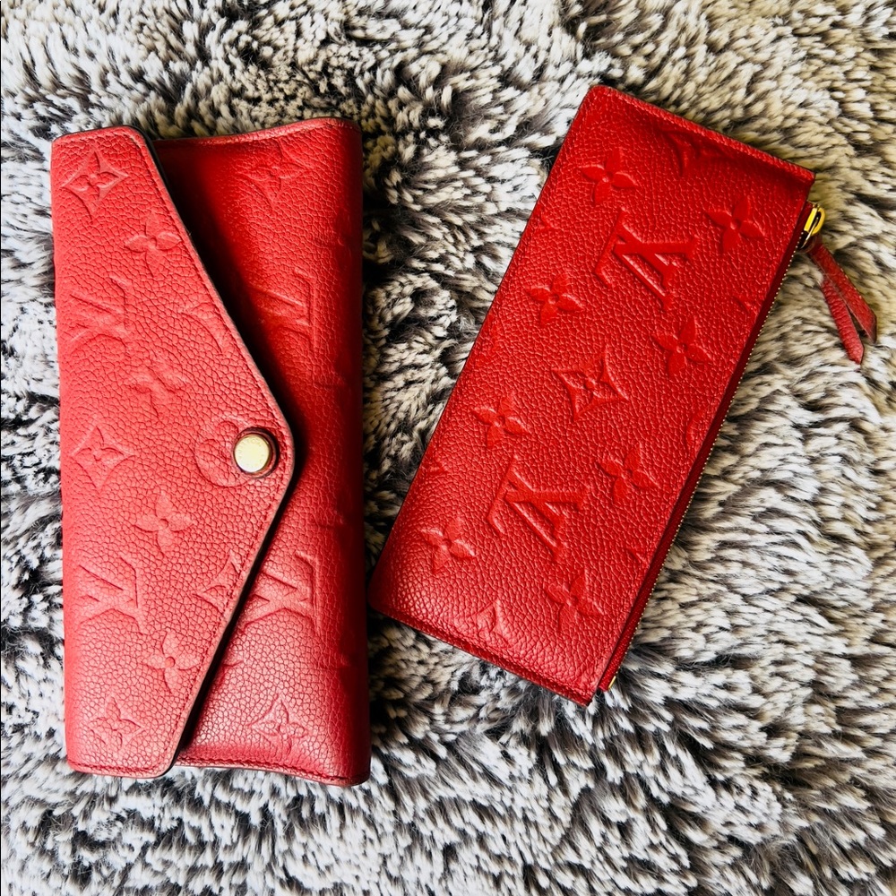 Louis Vuitton Cherry Monogram Empreinte Leather Sarah Wallet